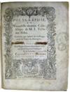 TRITHEMIUS, JOHANNES. Polygraphie et Uniuerselle escriture Cabalistique.  1561.  Lacking 4 text leaves and one volvelle.